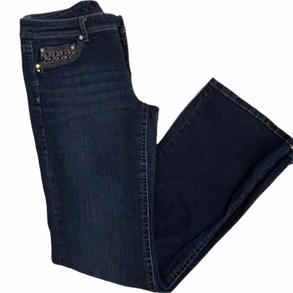 White House Black Market Rhinestone Boot Leg Jean - Picture 1 of 5